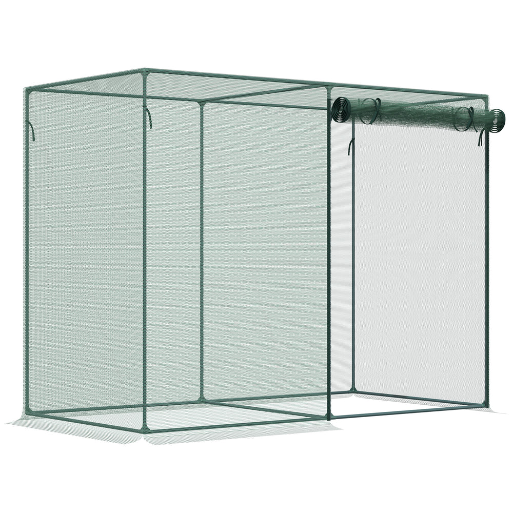 Outsunny 6' x 3' Crop Cage, Plant Protection Tent with Zippered Doors for Vegetable Garden, Backyard, Green Media 1