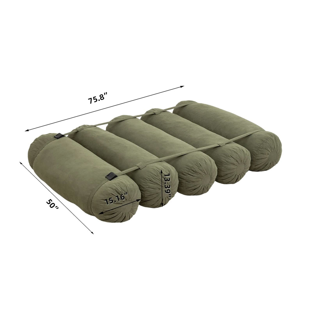 Corduroy Floor Sofa With Adjustable Straps & Multi Person Lounge Chair Media 23