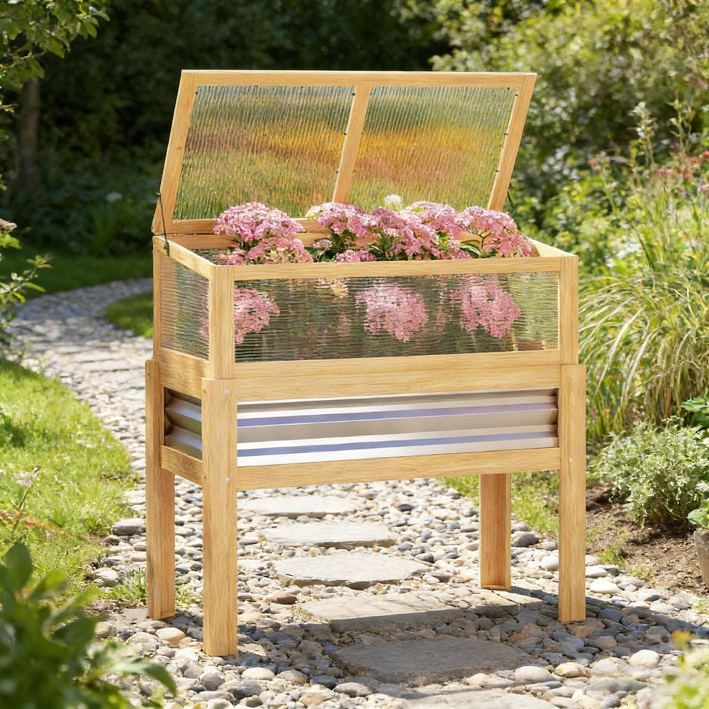 Stylish Flowers Box,Elevated Planter Box,Raised Garden Bed Media 1