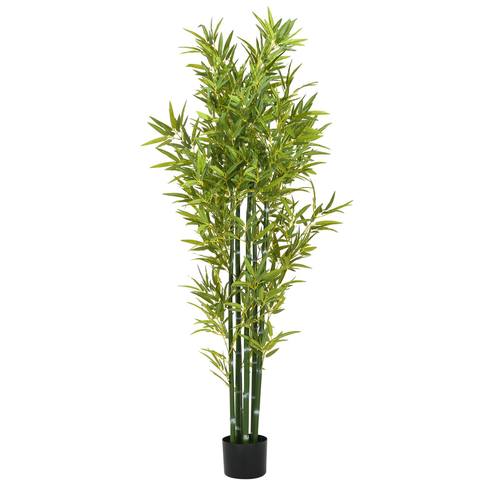 72' Artificial Bamboo with Black Plastic Pot, Set of 2 Media 4