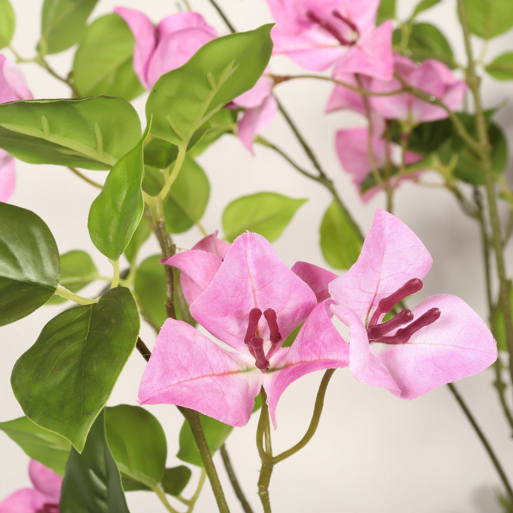 Artificial Bougainvillea Tree with Black Plastic Pot, Realistic Faux Flowering Plant in Green Leaves and Pink Blooms, 72-Inch Indoor Decor for Home Office Media 7
