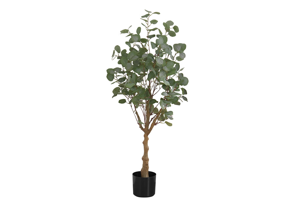 Artificial Plant, 46' Tall, Eucalyptus Tree, Indoor, Faux, Fake, Floor, Greenery, Potted, Decorative, Green Leaves, Black Pot Media 3