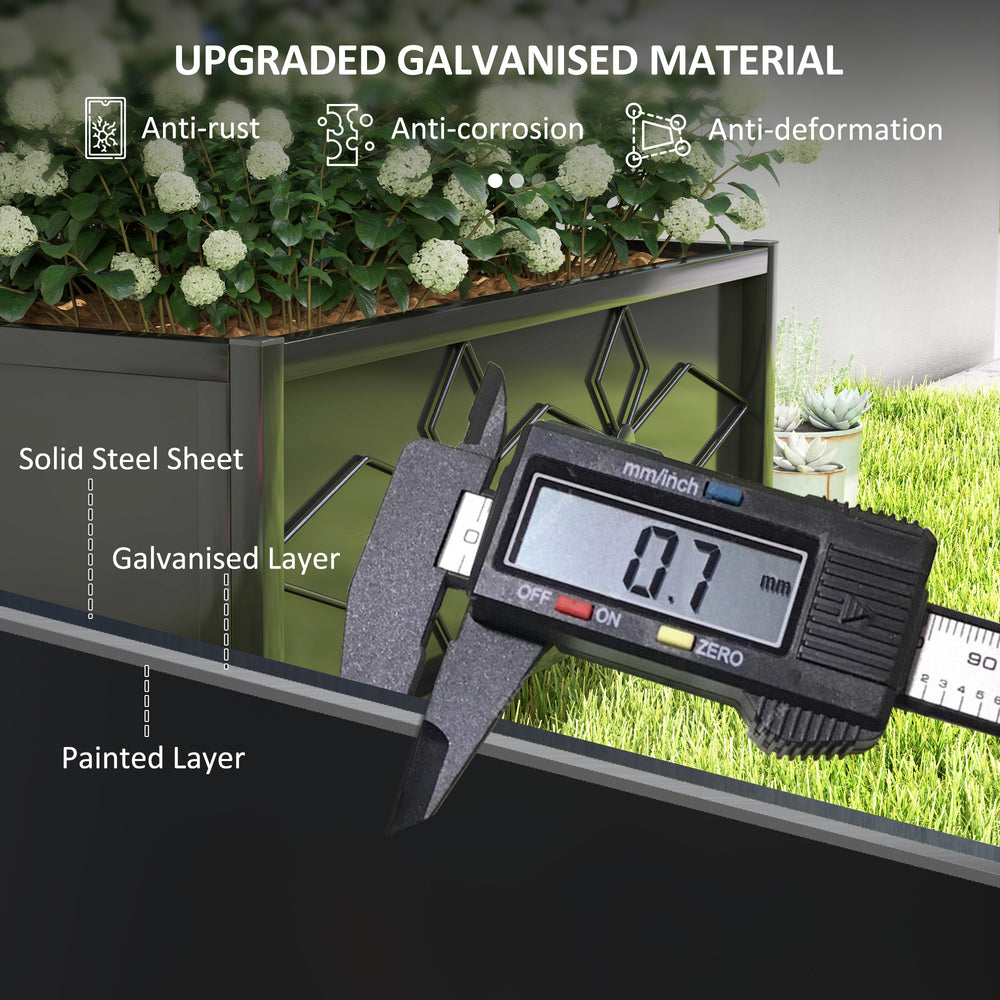 Garden Bed,Outdoor Planter Box Galvanized Raised Garden Bed,with Trellis for Climbing Vines Media 5