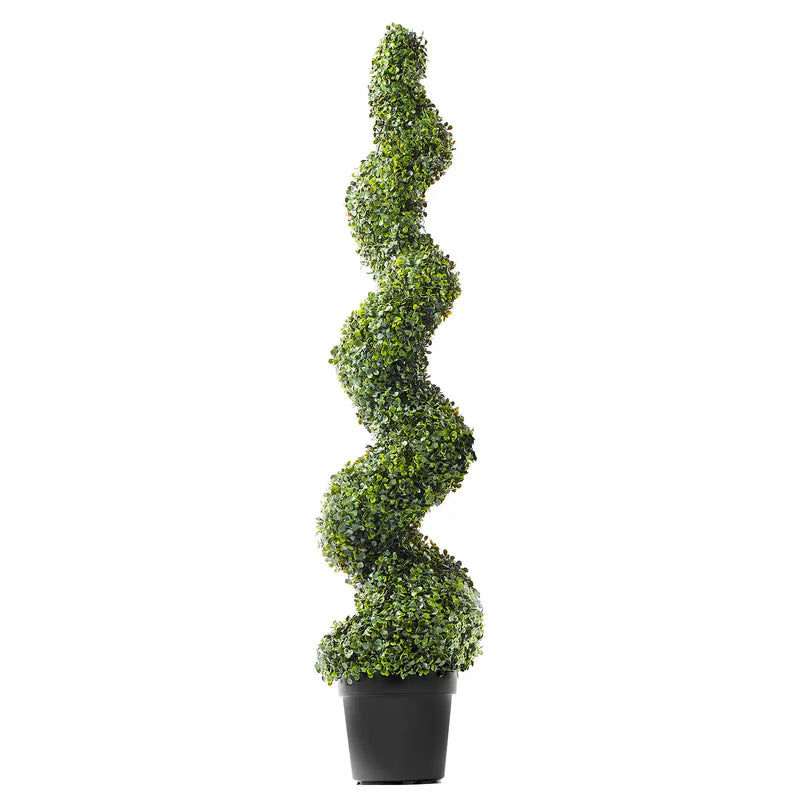 2 Pack 5' Artificial Boxwood Topiary Tree Faux Plant UV Decor In/Outdoor