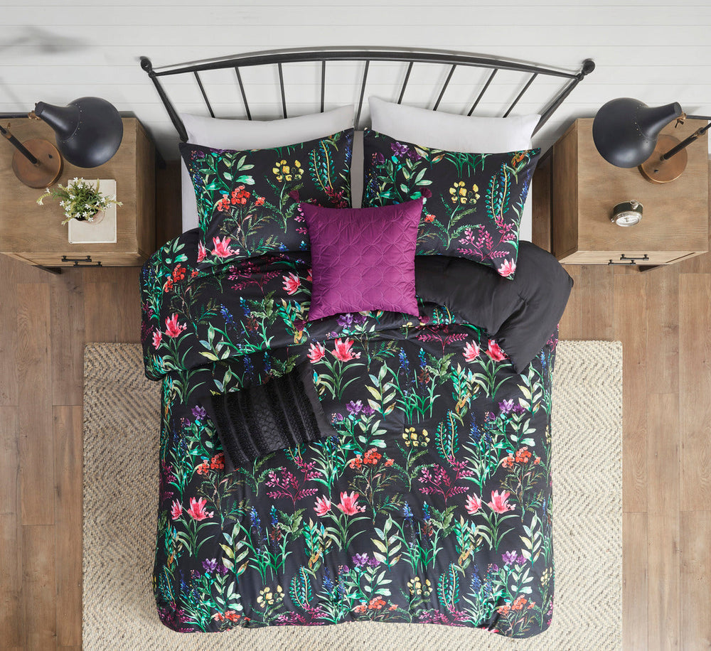 5 Piece Comforter Set Black King/Cal King Media 9