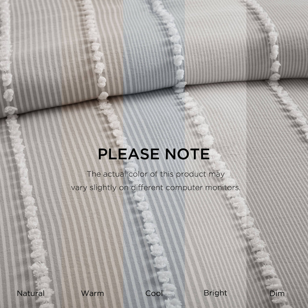 3- Piece King Cotton Yarn Dyed Duvet Cover Set Media 11