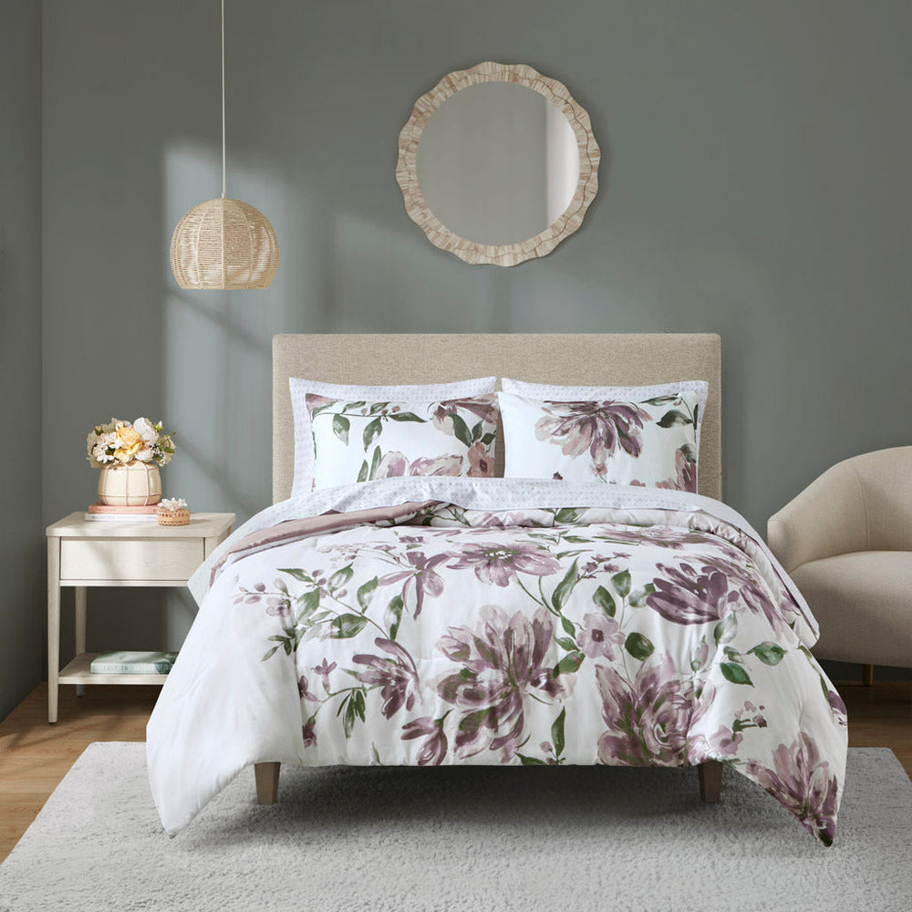 King Floral Comforter Set with Bed Sheets Media 14