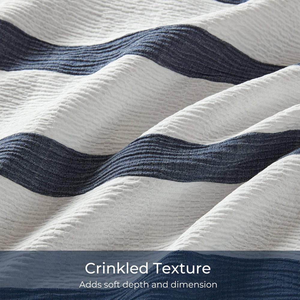 3-Piece Full/Queen Yarn-dyed striped comforter Media 5
