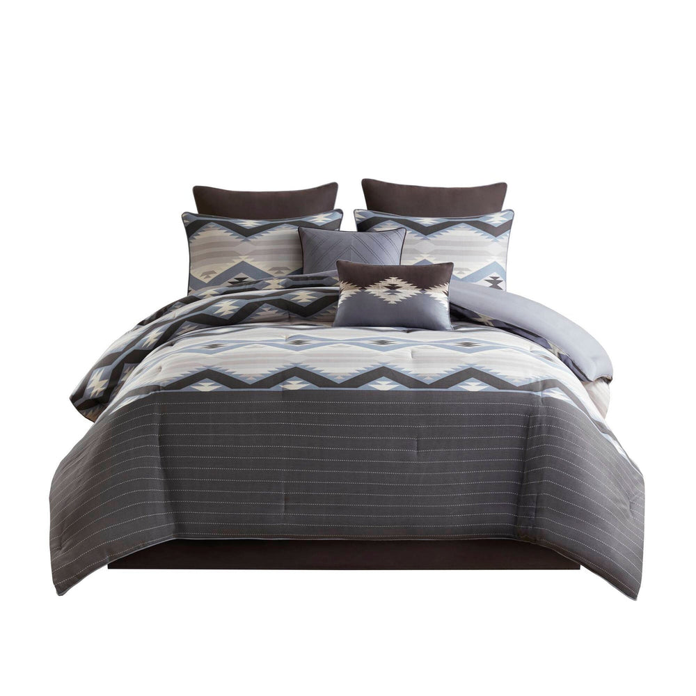 8-Piece King Comforter Set,Blue Media 16