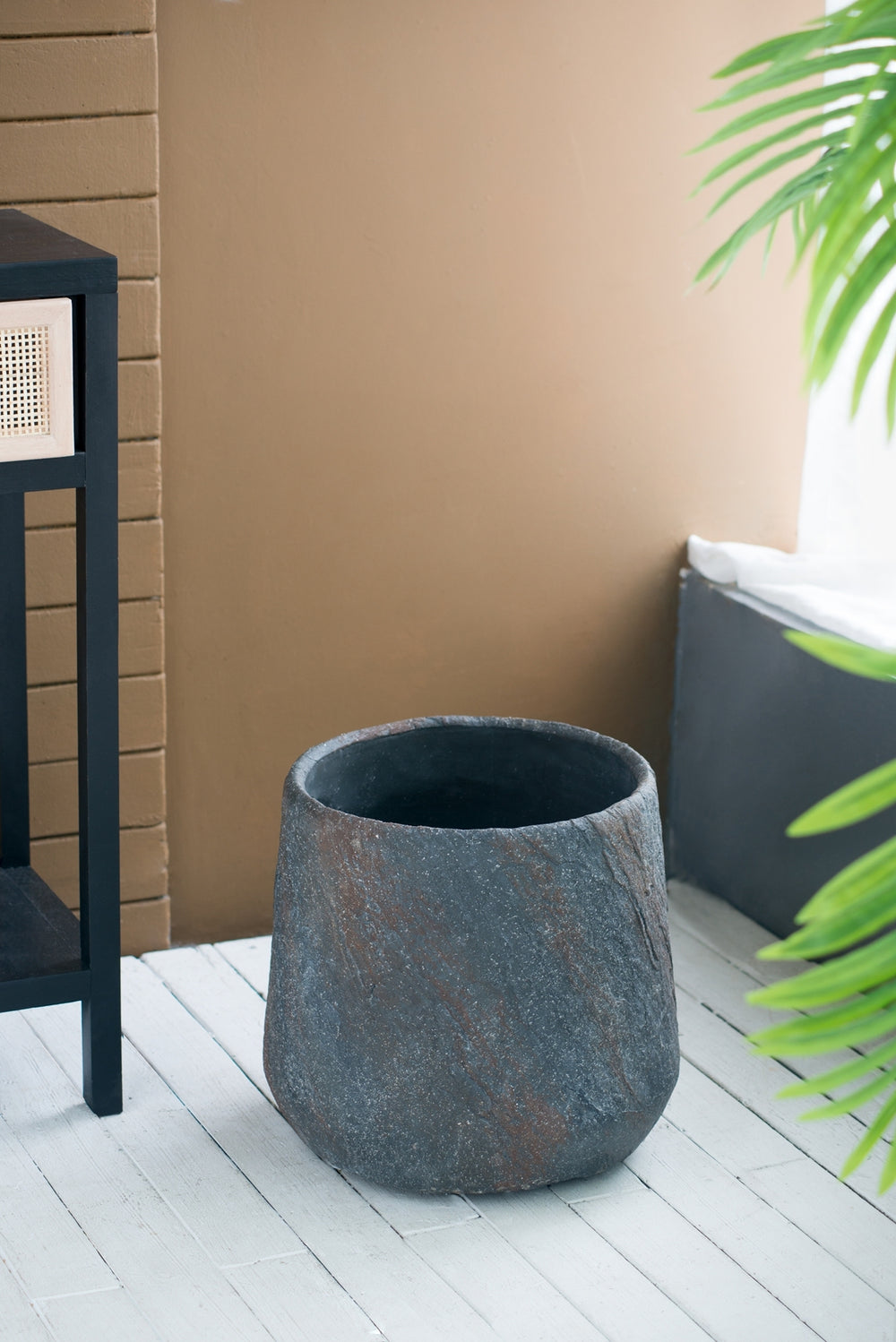 14.2x14.2x13.4' Cement Planter Large, Indoor Outdoor Garden Functional Decor Media 4