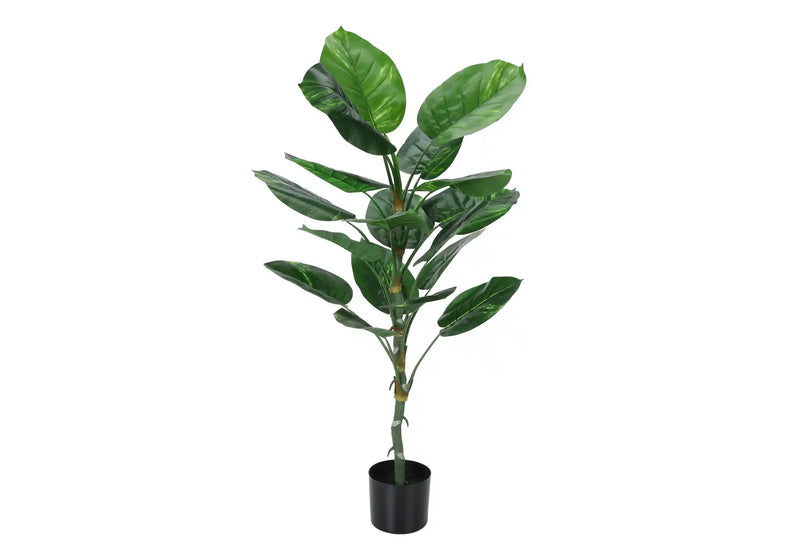 Artificial Plant, 54' Tall, Dieffenbachia Tree, Indoor, Faux, Fake, Floor, Greenery, Potted, Real Touch, Decorative, Green Leaves, Black Pot