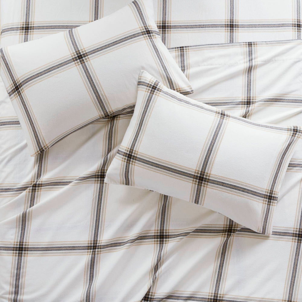 3 PCS Twin Sheet Set Tan Plaid Media 8