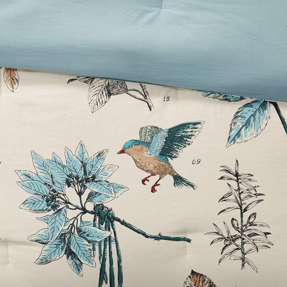 7 Piece Printed Cotton Twill Comforter Set Khaki Cal King Media 13
