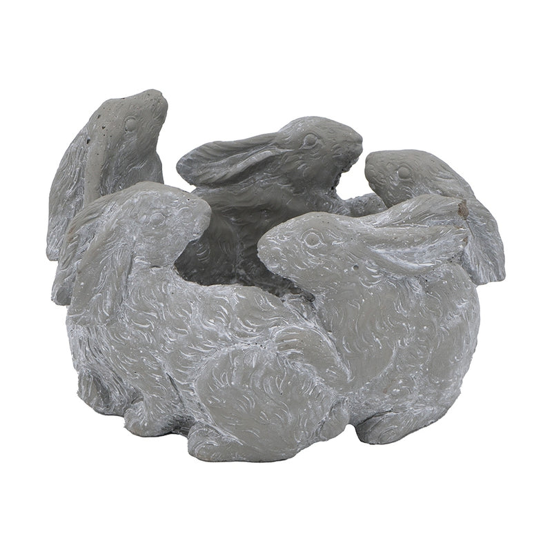 10x8x6.5' 5 Bunny Cement Planter