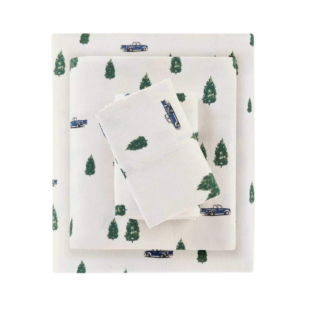 4 PCS King Sheet Set Green Trees & Trucks Media 16
