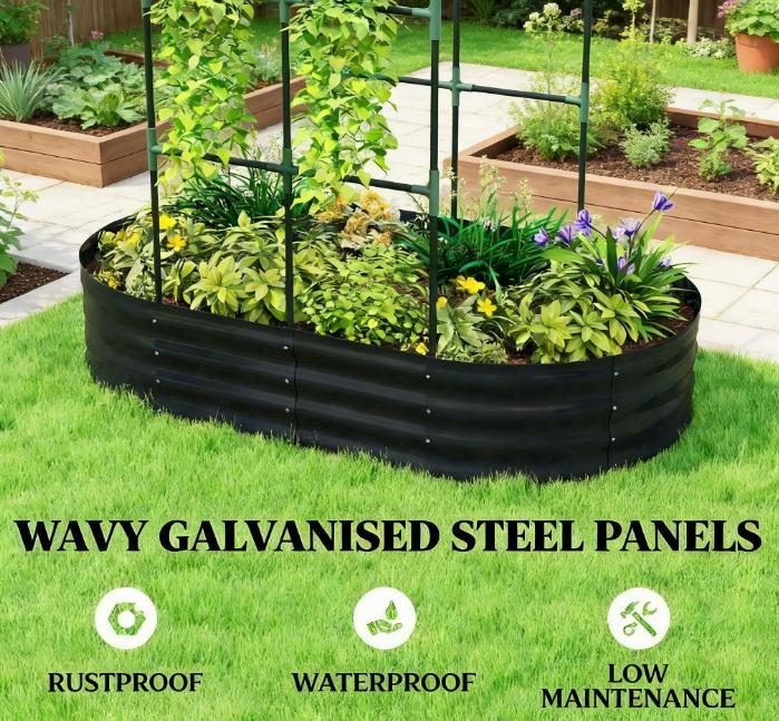 Outdoor Raised Garden Bed,Flower Boxs,Arched Trellis Plant Boxs Media 4