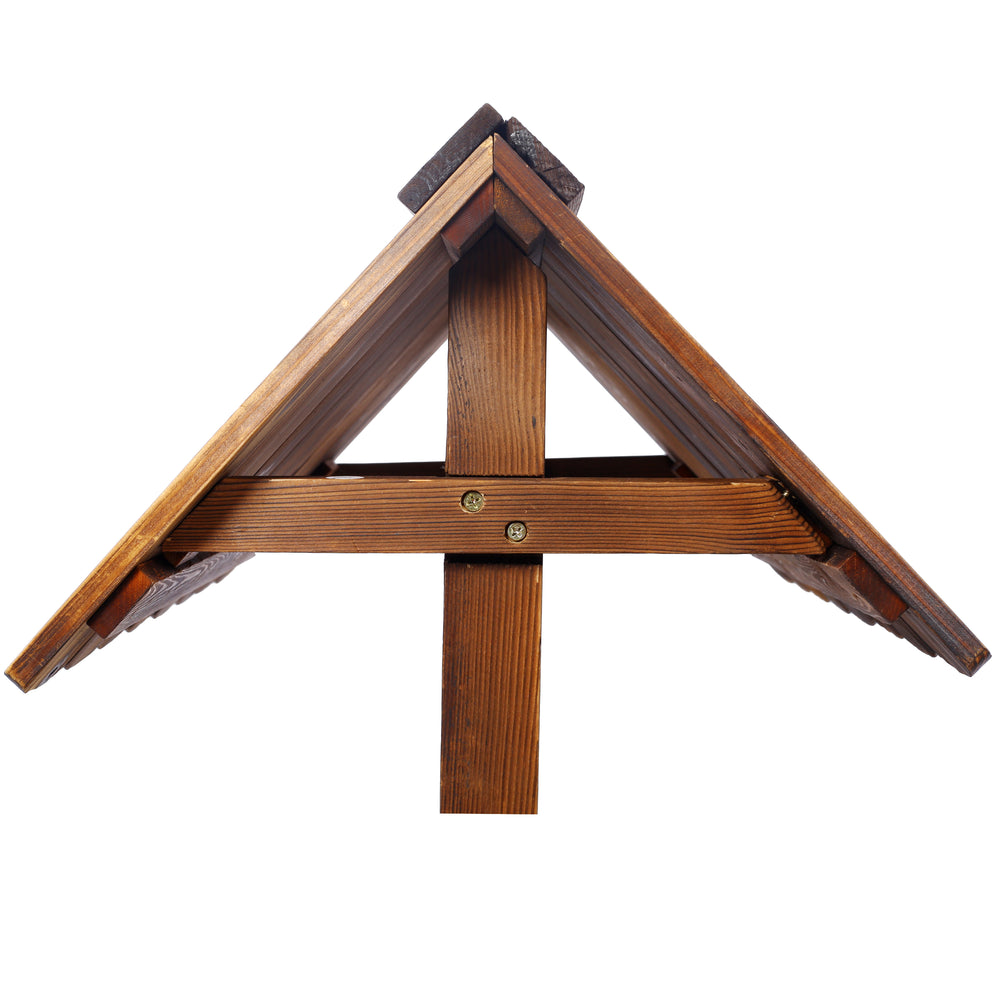 Rustic Wooden Wishing Well Planter Outdoor Home Décor for Patio, Garden, Yard w/Hanging Bucket Media 6