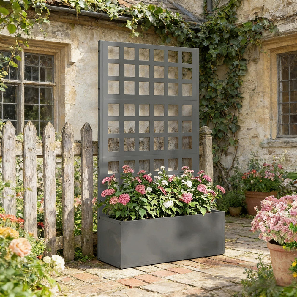 Trellis Planter Box,Raised Garden Bed,Vegetable Box Media 5