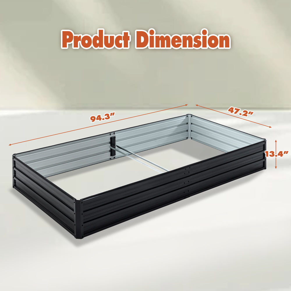 Galvanized Raised Garden Beds Outdoor // 8×4×1 ft Planter Raised Beds for Gardening, Vegetables, Flowers // Large Metal Garden Box Media 6