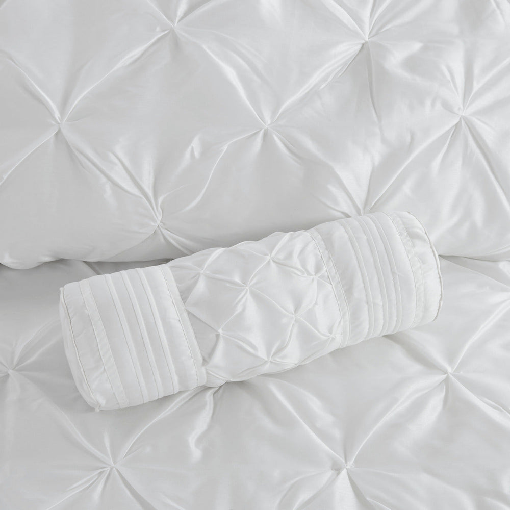 7 Piece Tufted Comforter Set White Cal King Media 10