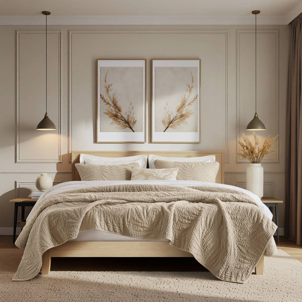 Full/Queen 3 Piece  Cotton Quilt Set Linen Media 11