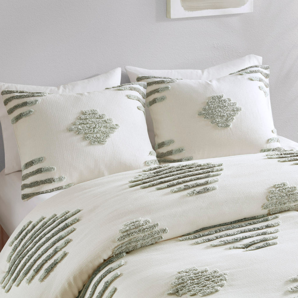 King/Cal King 3 Piece Cotton Blend Chenille Duvet Cover Set Media 16