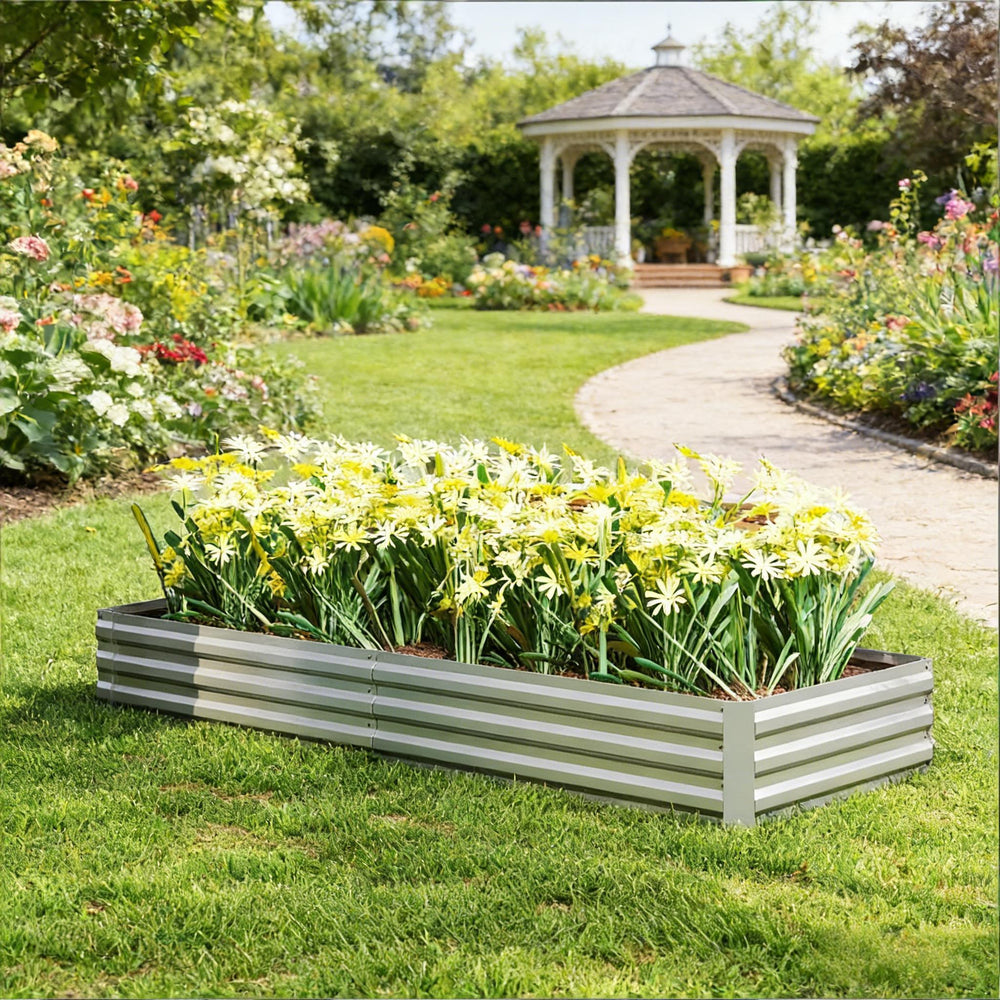 Flower Box,Plant Box,Garden Bed,Metal Raised Planter Box Media 3