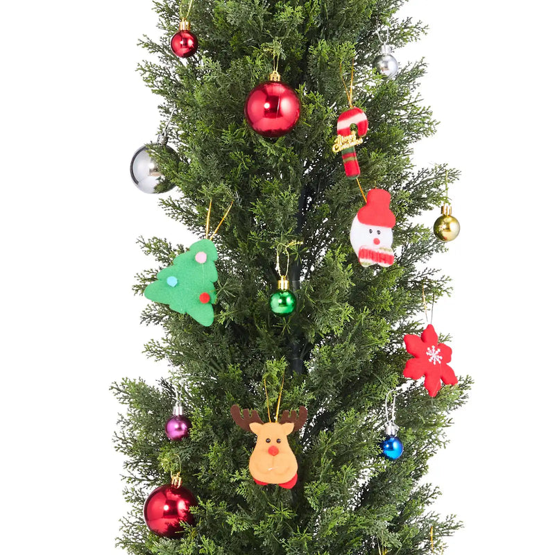 Artificial Topiary Cedar Trees, 60 inch 2 Set Faux Pine Shrubs Plants, Fake Silk Tree Look Real, Easy Assembly for Decor Front Porch Outdoor Patio Garden Balcony Backyard Indoor Office
