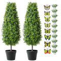 2 Pack 3' Artificial Boxwood Topiary Tree Faux Plant UV Decor In/Outdoor T3342P465507 Default   DTY Store