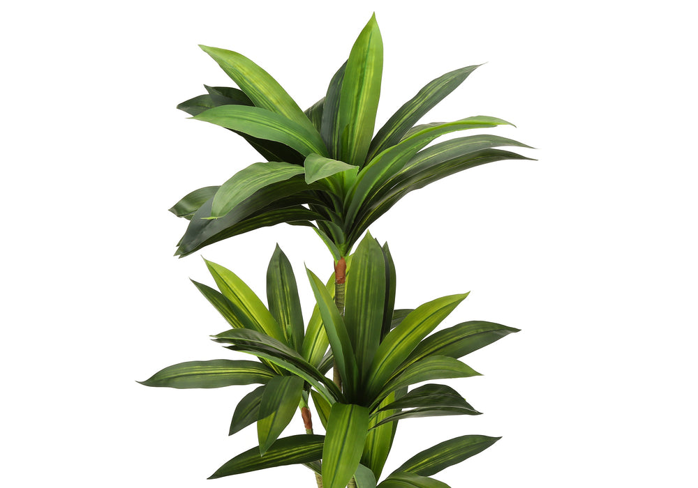 Artificial Plant, 51' Tall, Dracaena Tree, Indoor, Faux, Fake, Floor, Greenery, Potted, Real Touch, Decorative, Green Leaves, Black Pot Media 3