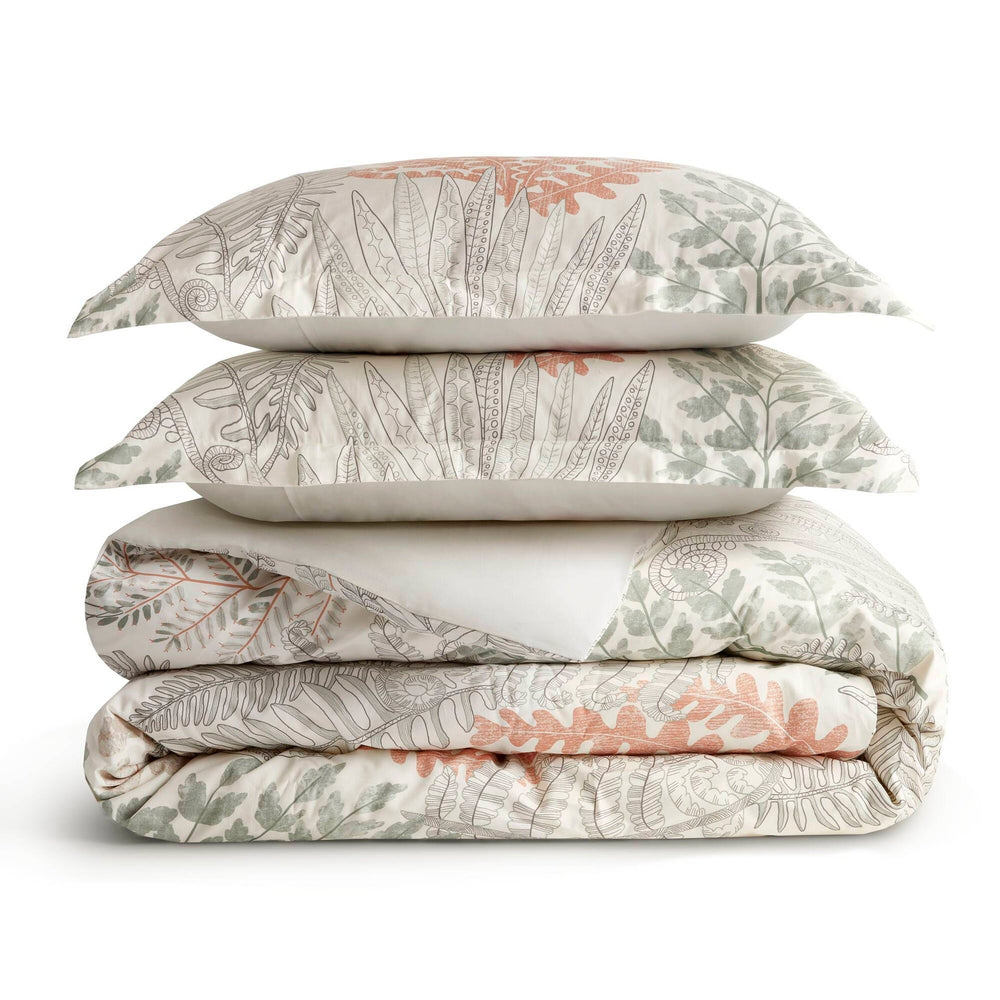 3-Piece King 100% Cotton Sateen Duvet Cover Set,Terracotta/Linen Media 6