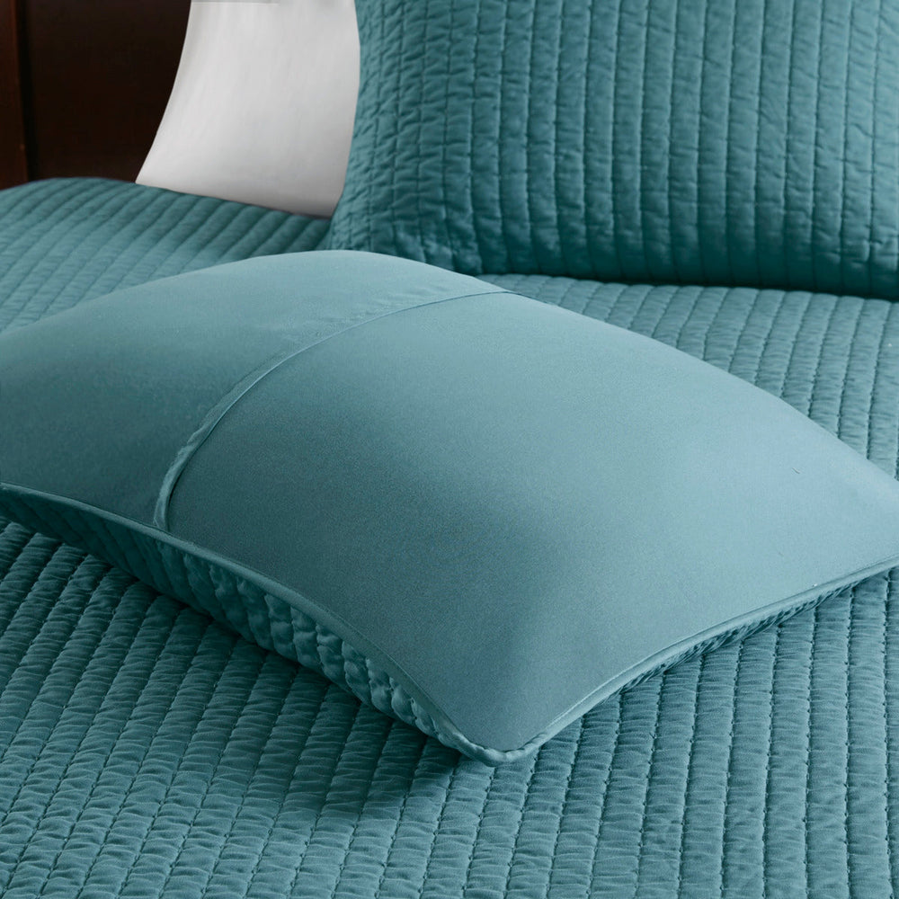3 Piece Quilt Set Teal Full/Queen Media 10