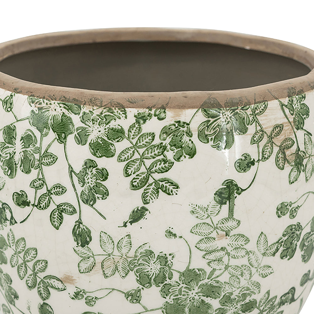 5.1x5.1x4.5' Ceramic Flower Vase with Floral Pattern, 4 Pack Media 4