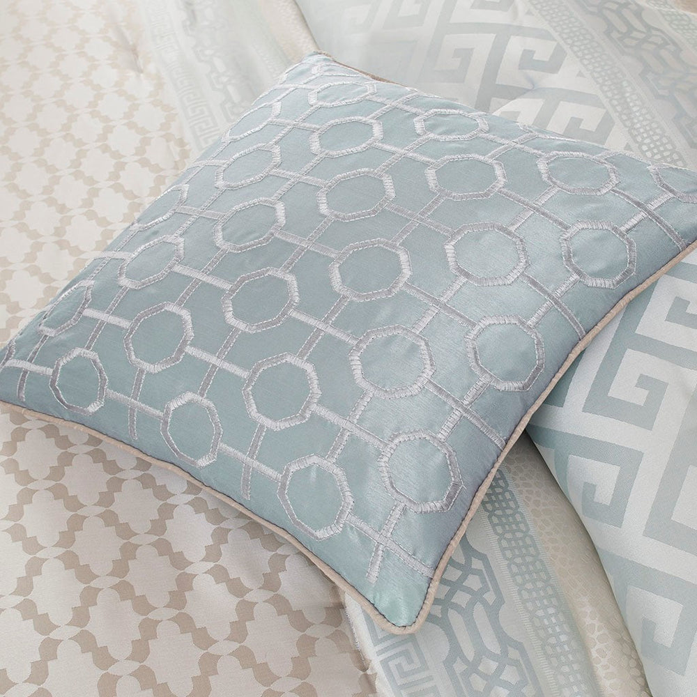7 Piece Comforter Set Aqua Queen Media 5