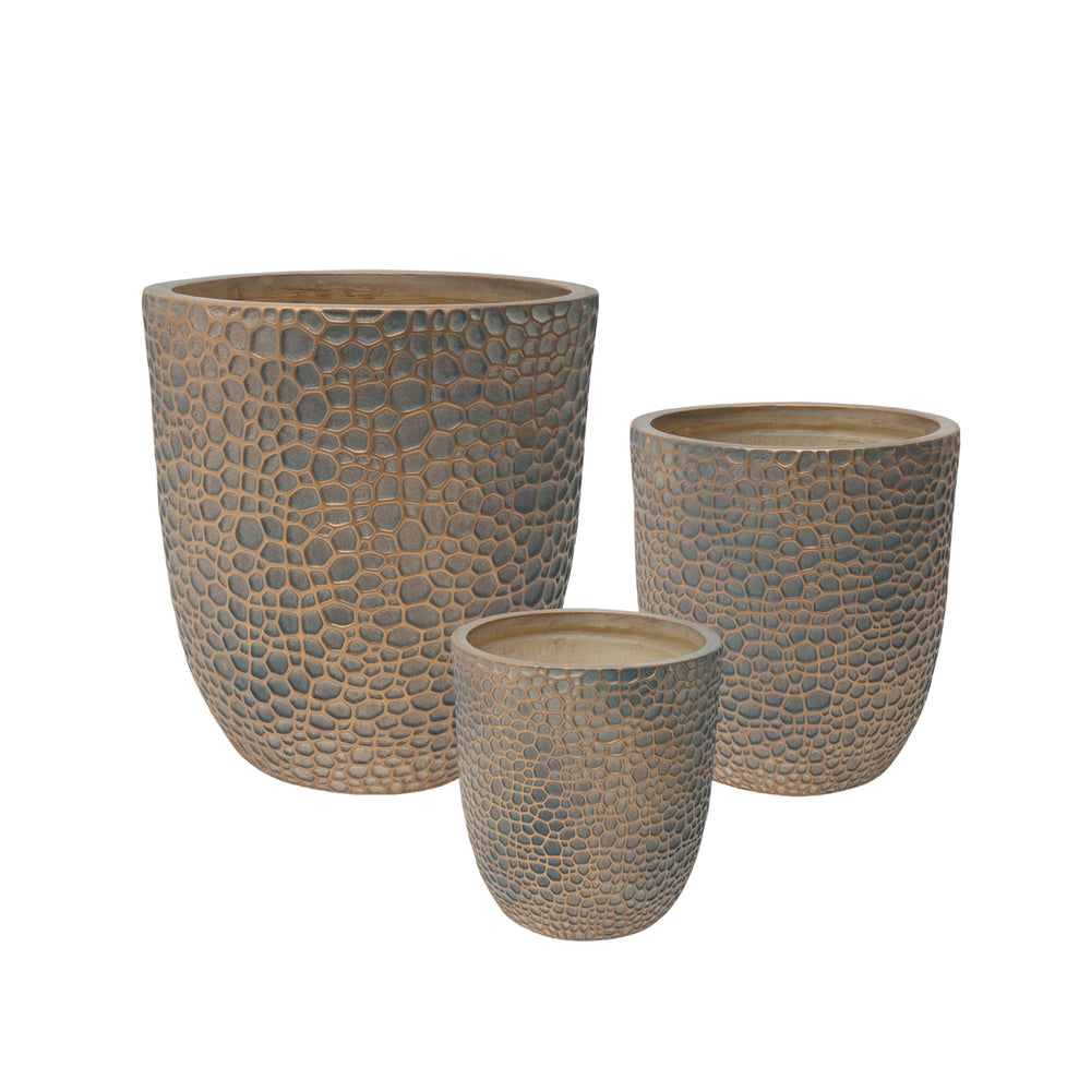 Large Outdoor Indoor Planter, 15.75'+11.4'+7.87' Dia Round Magnesium Oxide Planter Set of 3, Flower Pots with Drainage Holes,  Planter for Garden, Patio, Home Media 6