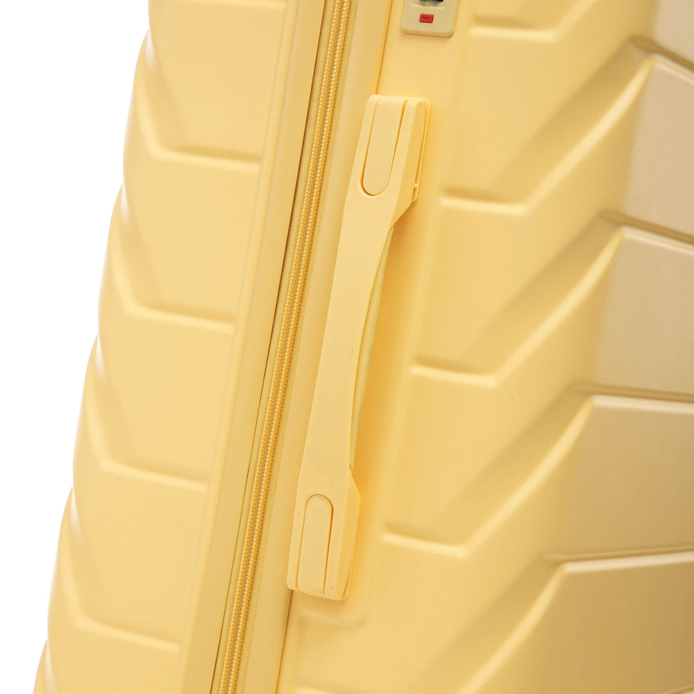 ABS Luggage Set Spinner Wheel 3-Piece Yellow Waterproof Travel Case 20 24 28 Inch Media 15