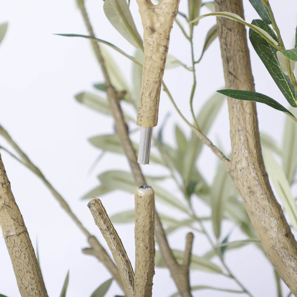 8FT Artificial Olive Tree With Big Decorative White Planter, Tall Indoor & Covered Outdoor Decorative Tree, 1pc/set Media 12