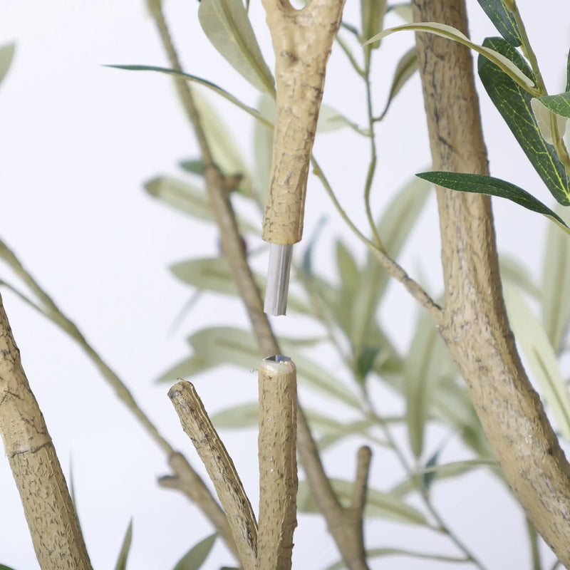 8FT Artificial Olive Tree With Big Decorative White Planter, Tall Indoor & Covered Outdoor Decorative Tree, 1pc/set