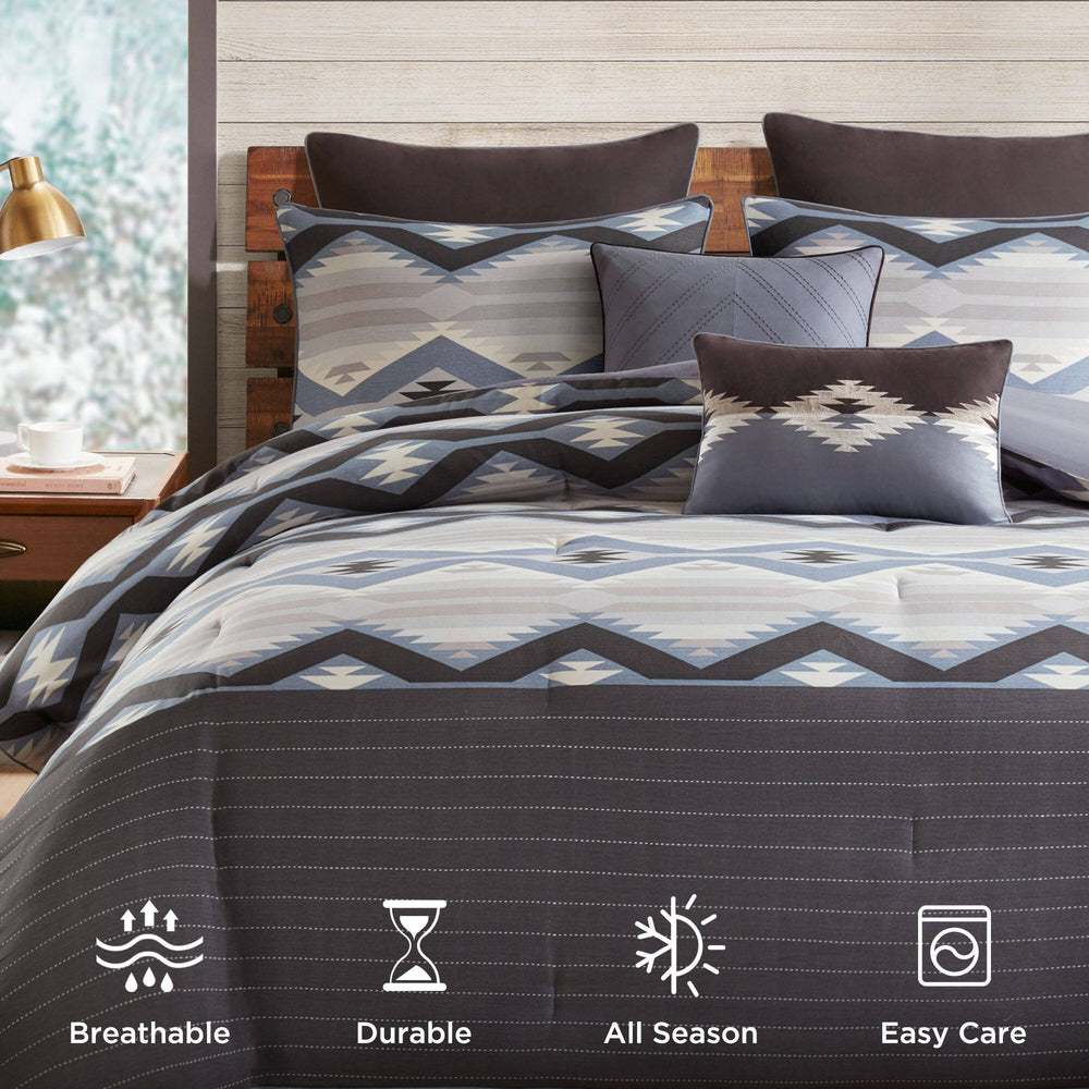 8-Piece Full Comforter Set,Blue Media 2