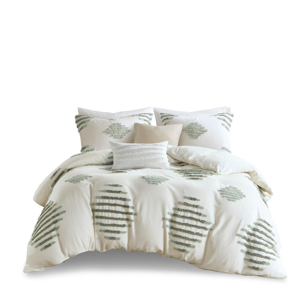Full/Queen 3 Piece Cotton Blend Chenille Duvet Cover Set Media 11