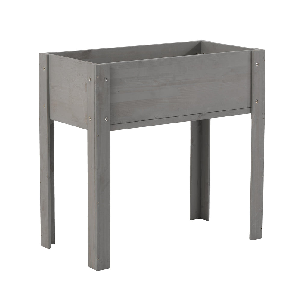 Elevated Wooden Garden Bed 31x16x31 inch with Legs for Outdoor Plants, Flowers, Fruits, Vegetables, Herbs in Grey Solid Wood Media 10