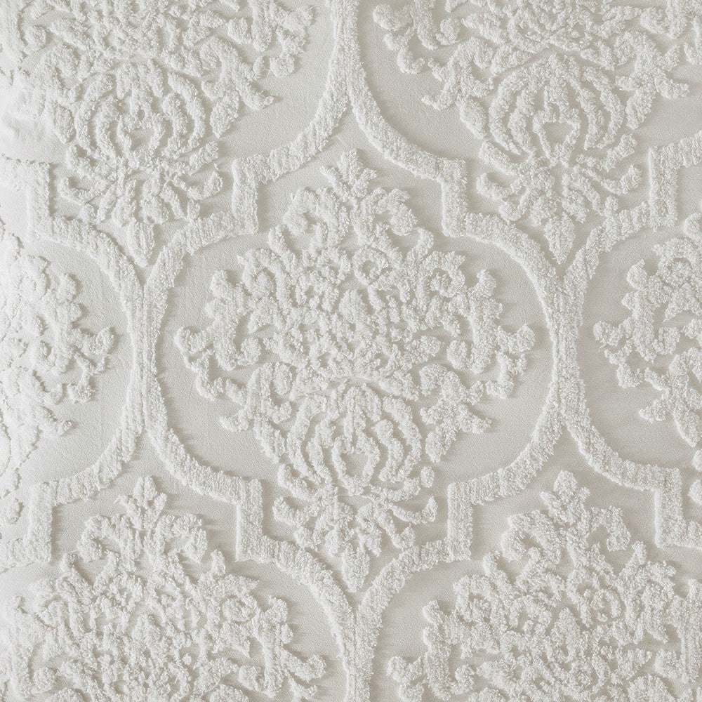 King/Cal King 3 Piece Tufted Cotton Chenille Damask Duvet Cover Set Media 12