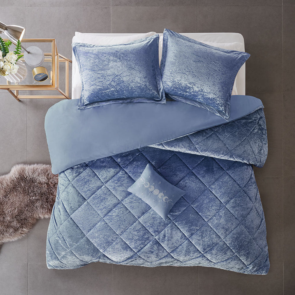 Twin/Twin XL Velvet Duvet Cover Set with Throw Pillow Media 8