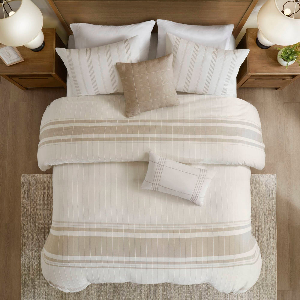 5- Piece Full/Queen Cotton Jaquard Duvet Set Media 18