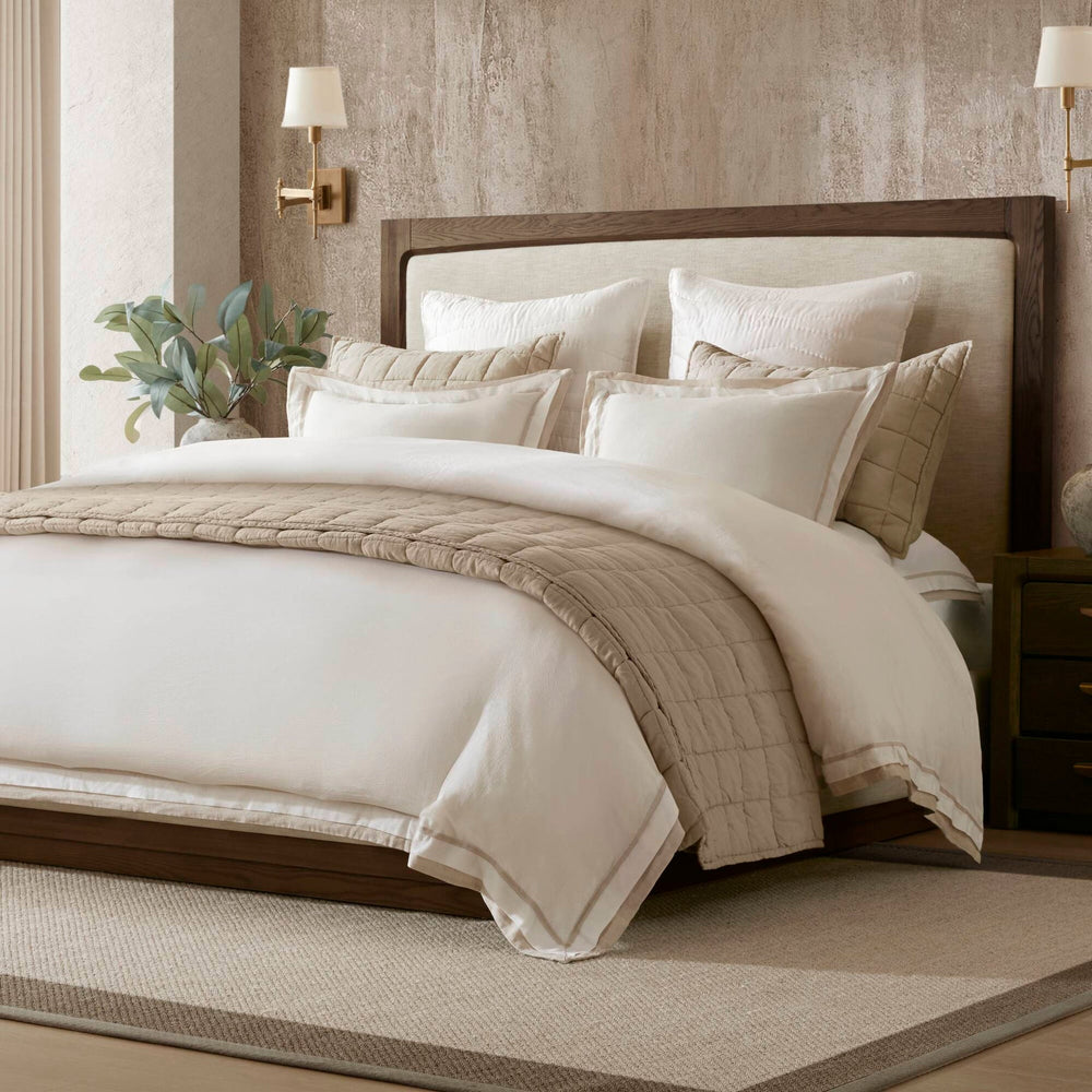 3 Pieces Full/Queen Duvet Cover Set,White+Beige Media 3