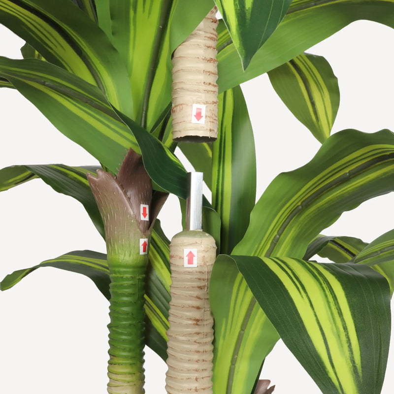 5' Artificial Dracaena Tree with Black Plastic Pot, 1pc/set