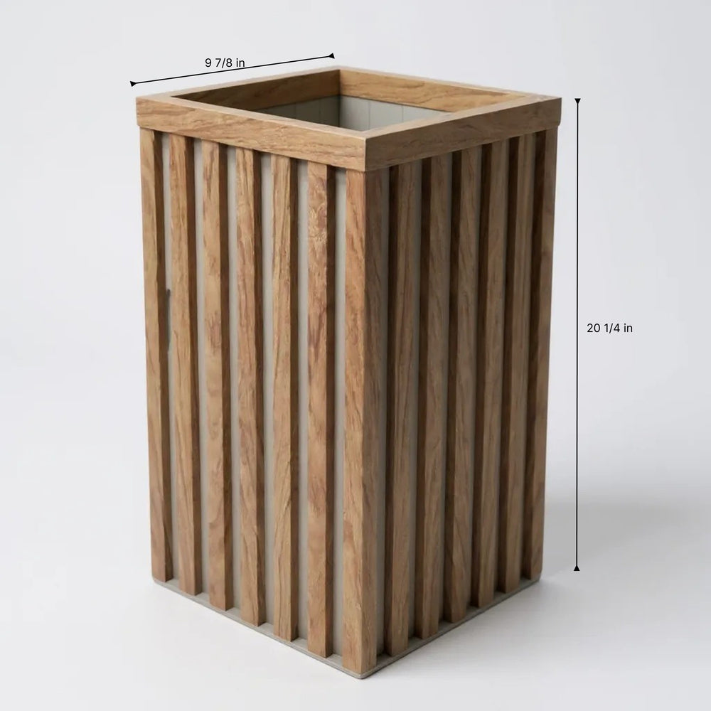 Square Grove Column Planter - Medium Brown Media 7