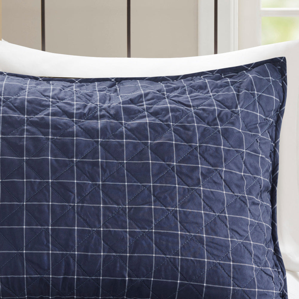 3 Piece Reversible Printed Quilt Set Green / Navy King/Cal King Media 14