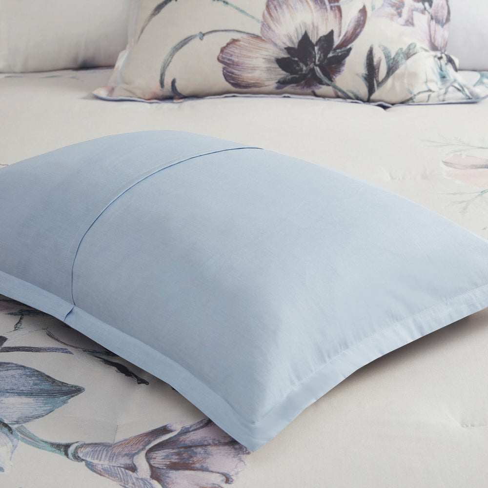 8 Piece Cotton Printed Comforter Set Blue King Media 4