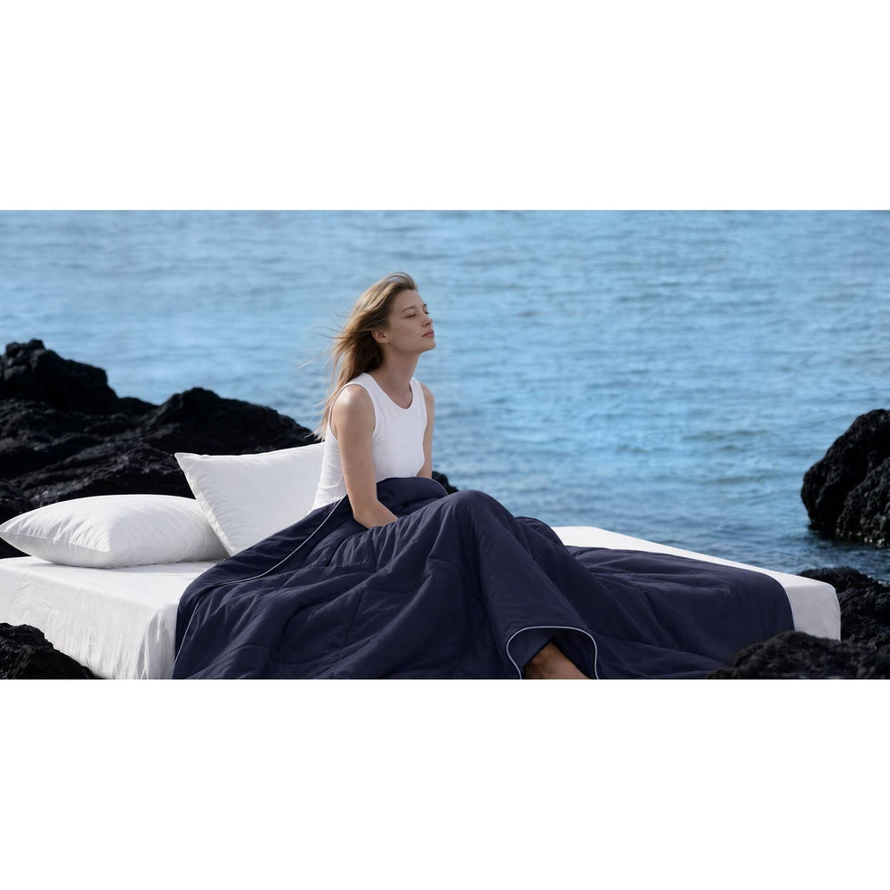 1 Piece Full/Queen Down Alternative Comforter,Navy Media 2